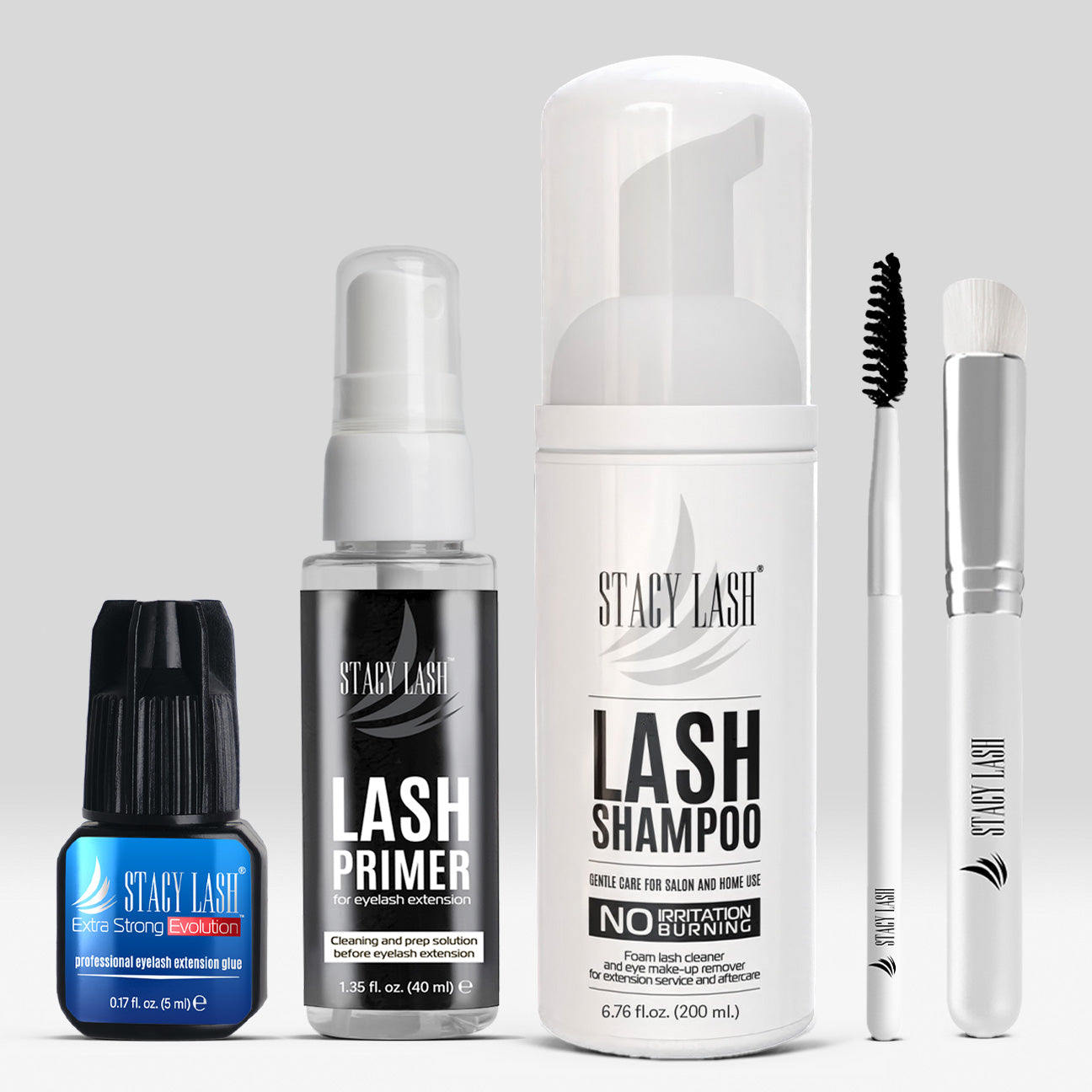 Stacy Lash Bundle: Extra Strong Evolution 5ml / & Primer 40ml & Lash Shampoo 200ml/6.76fl.oz