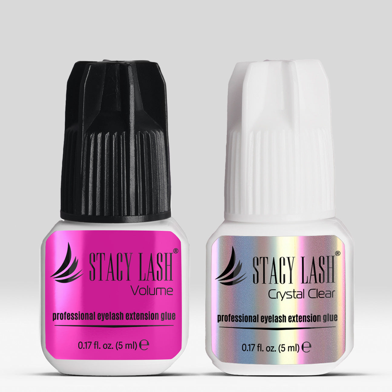 Stacy Lash Bundle: Eyelash Extension Glue - Crystal Clear 5ml & Volume 5ml