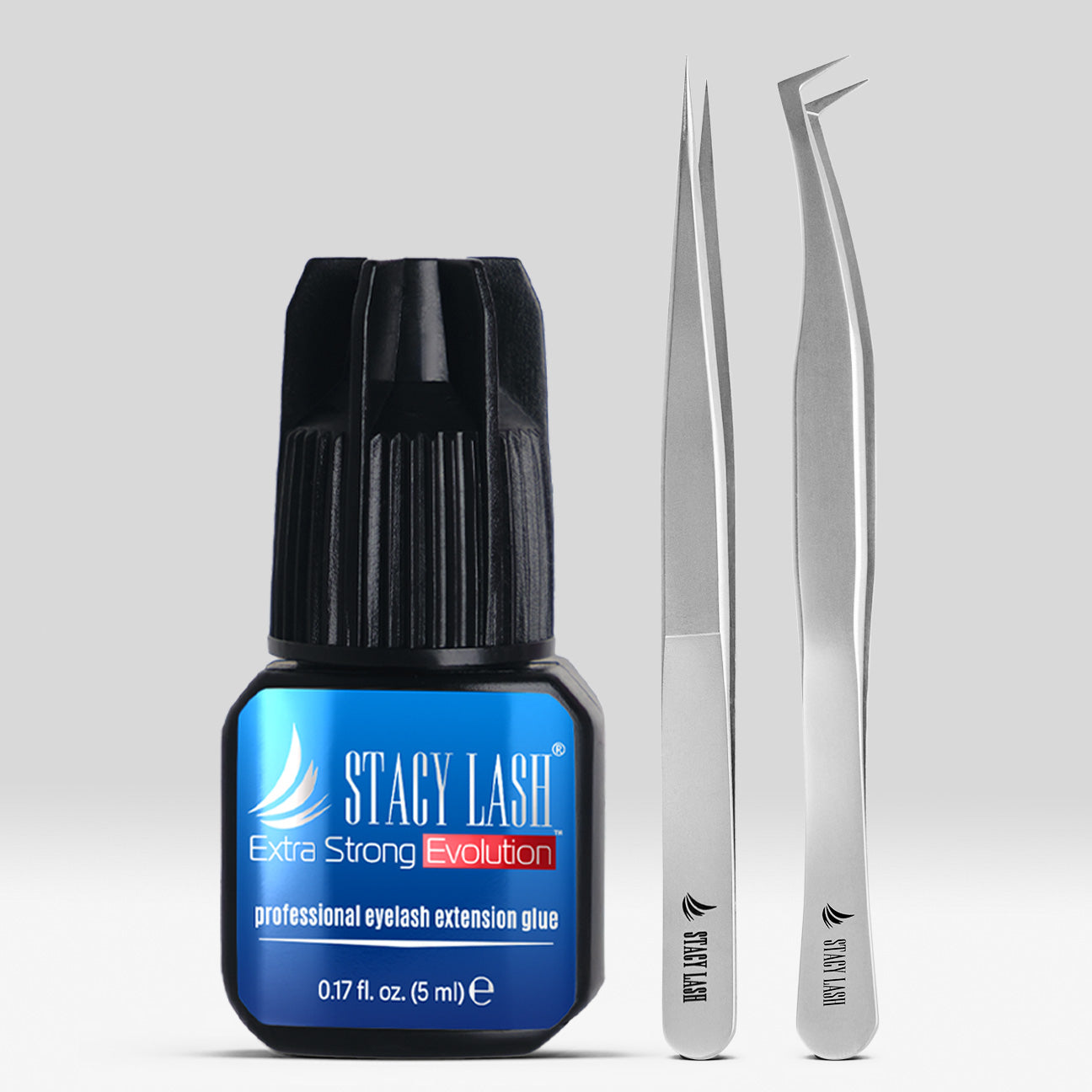 Stacy Lash Bundle: Evolution 5ml & STL2 & STL6 Lash Extension Tweezers