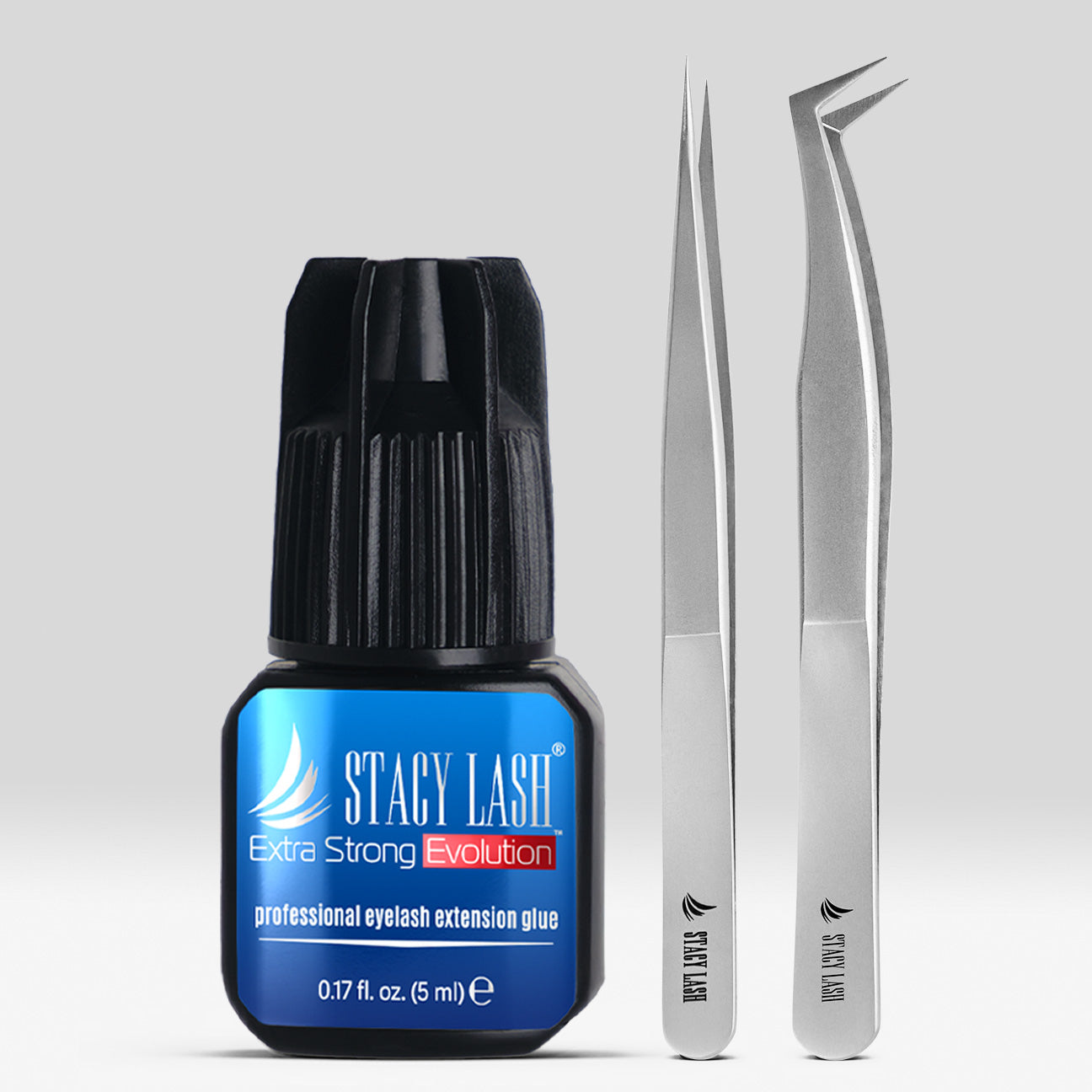 Stacy Lash Bundle: Evolution 5ml & STL2 & STL5 Lash Extension Tweezers