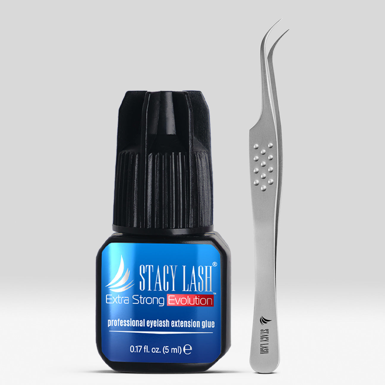 Stacy Lash Bundle: Evolution 5ml & STL-10 Eyelash Extension Tweezers