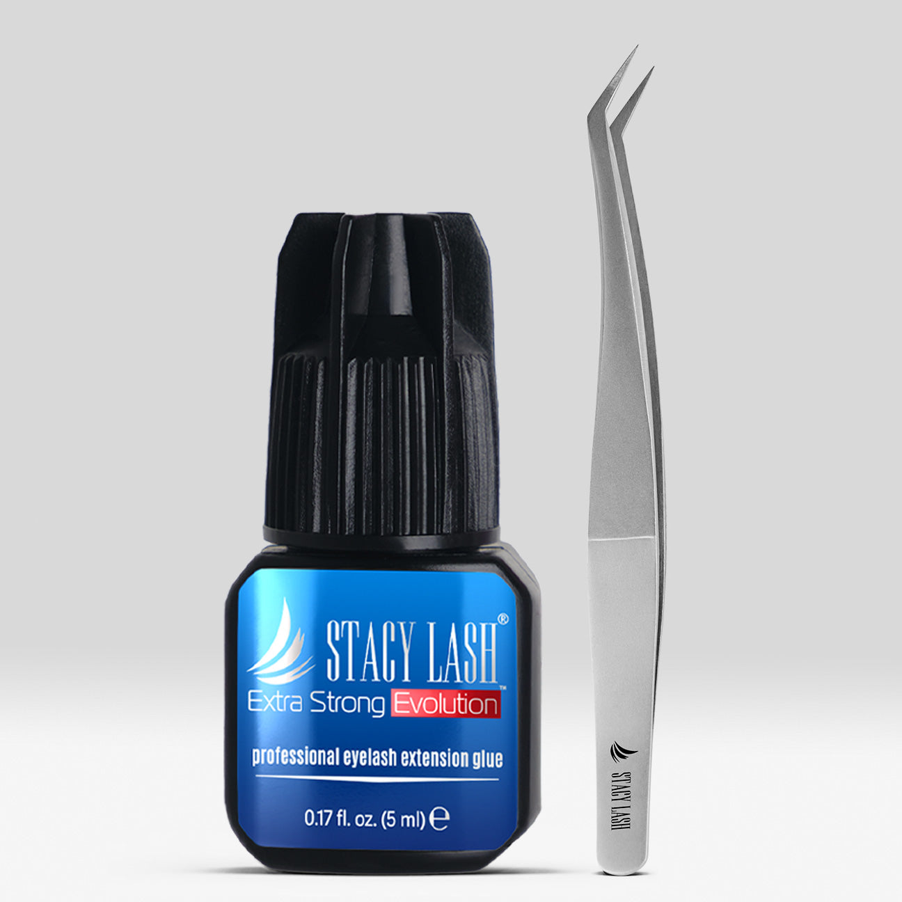 Stacy Lash Bundle: Evolution 5ml & STL-12 Eyelash Extension Tweezers
