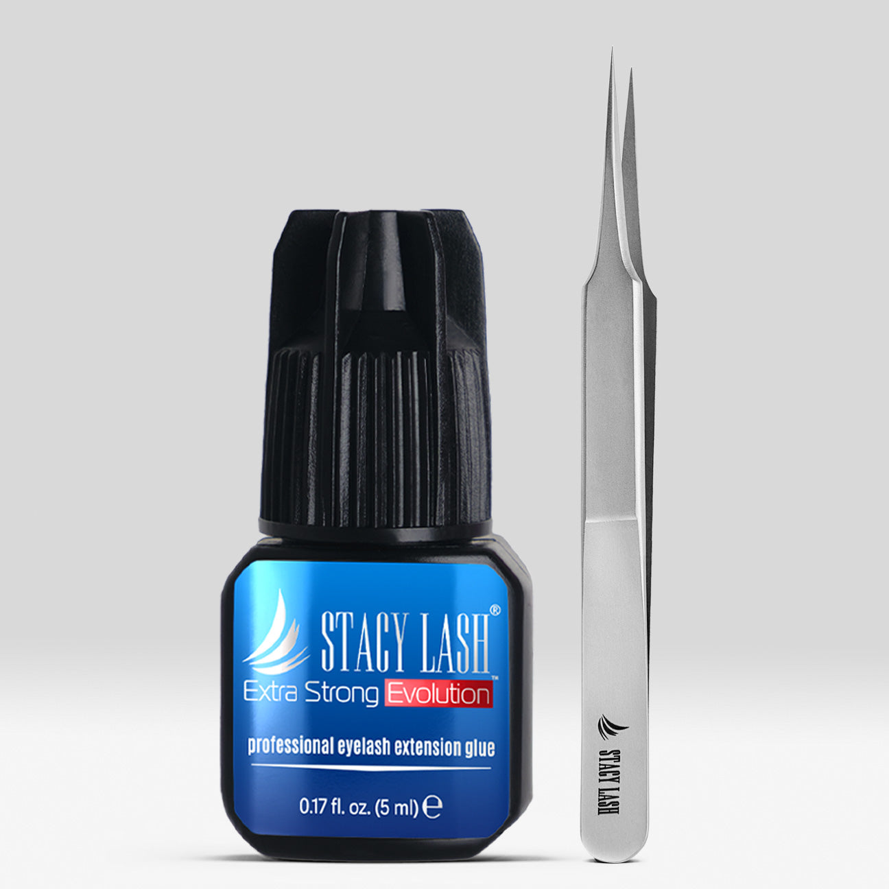 Stacy Lash Bundle: Evolution 5ml & STL-4 Eyelash Extension Tweezers