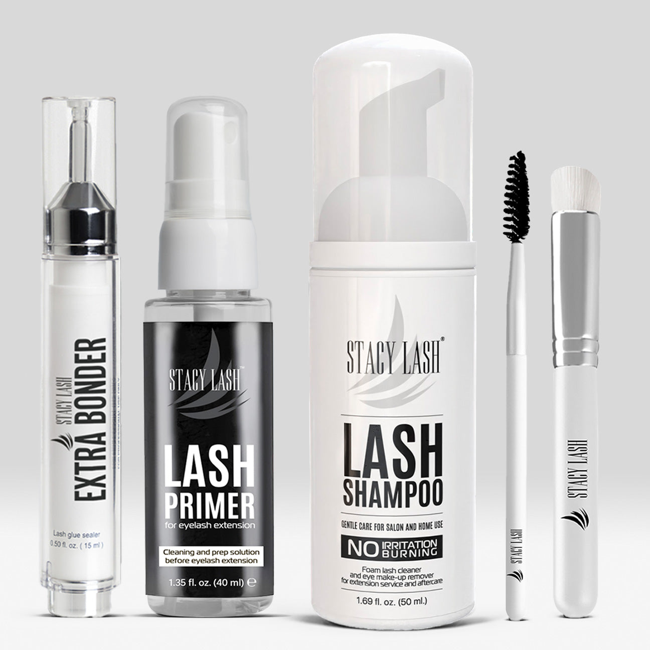 Stacy Lash Bundle: Extra Bonder 0.50 fl. oz. / 15ml & Primer 40ml & Lash Shampoo 50ml/1.69fl.oz