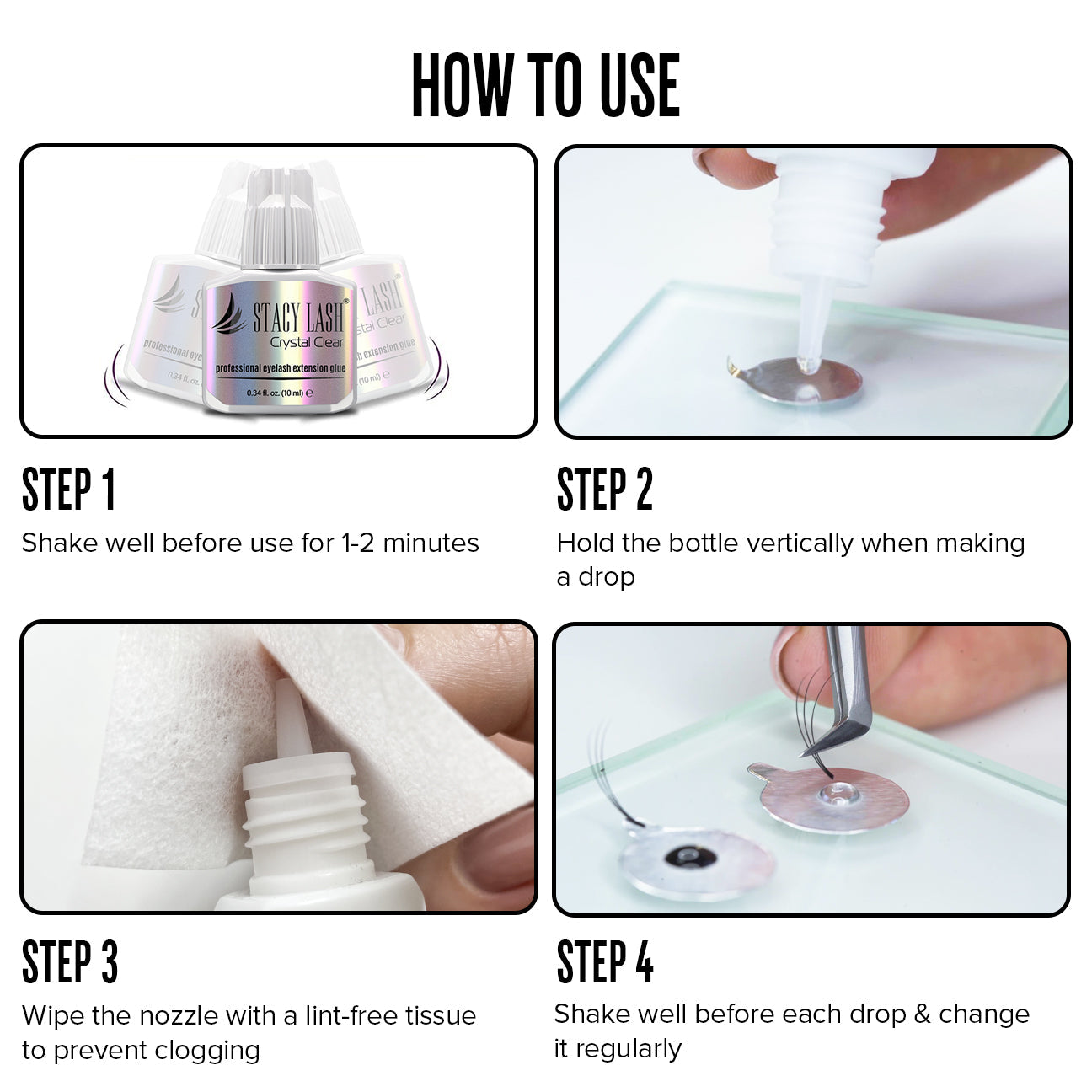Stacy Lash Crystal Clear Eyelash Extension Glue - 10ml
