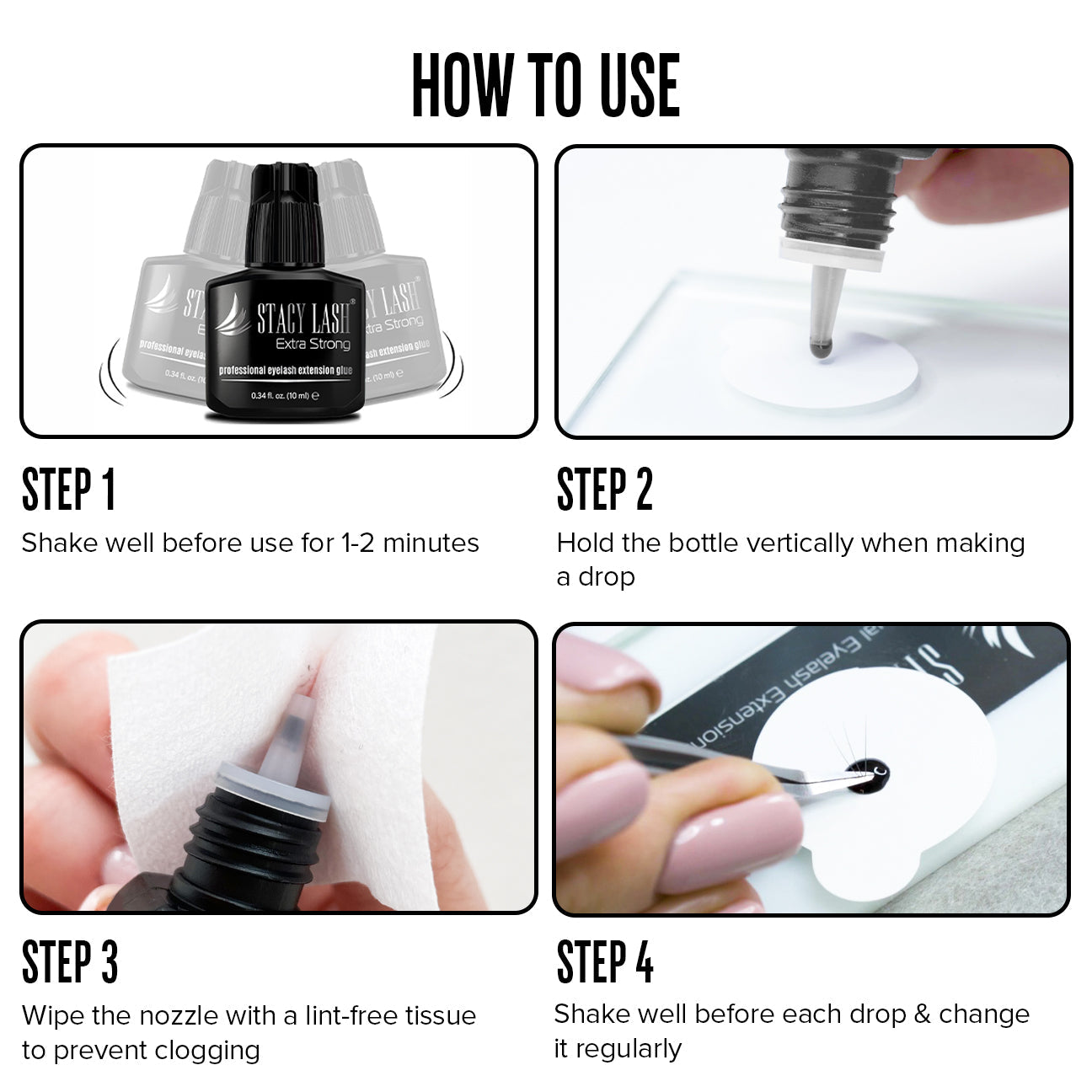 Stacy Lash Extra Strong Eyelash Extension Glue - 10ml