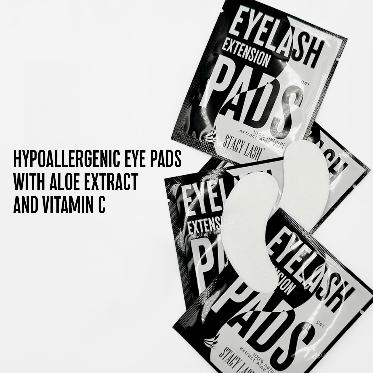 Stacy Lash Bundle: Eyelash Extension Shampoo 1 US Gal & 100 Pairs Set Under Eye Gel Pads