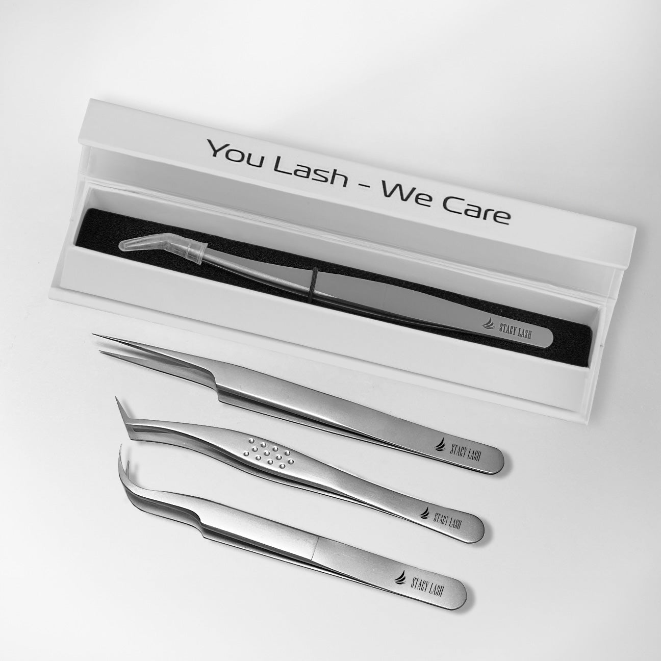 Stacy Lash STL-12 Curved L-Shaped Multifunctional Tweezers for Eyelash Extensions
