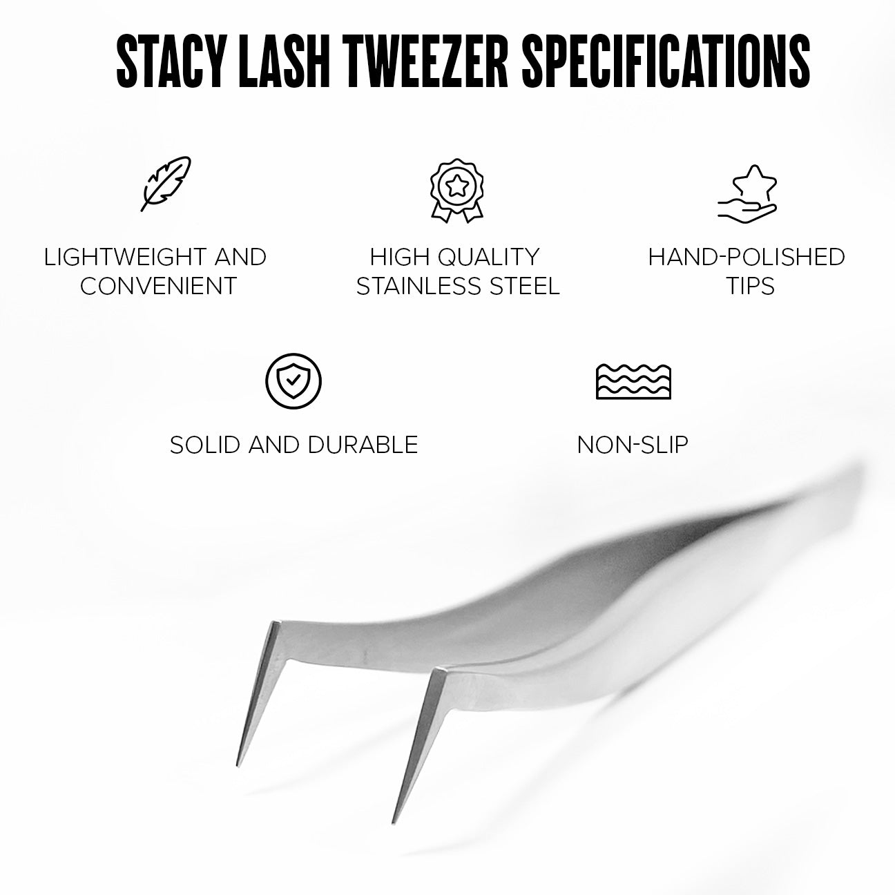 Stacy Lash Bundle: Extra Strong 5ml & STL1 & STL6 Lash Extension Tweezers