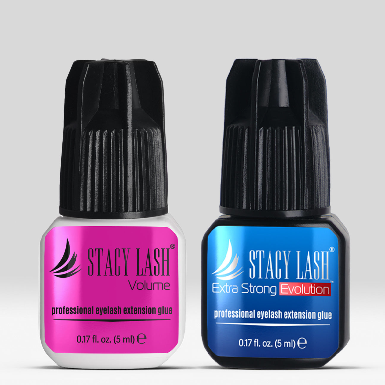 Stacy Lash Bundle: Eyelash Extension Glue - Extra Strong Evolution 5ml & Volume 5ml