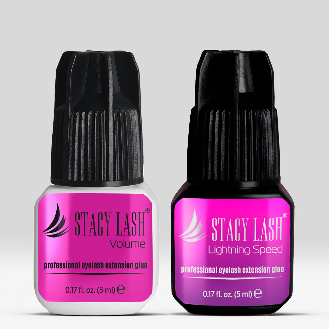Stacy Lash Bundle: Eyelash Extension Glue - Lightning Speed 5ml & Volume 5ml
