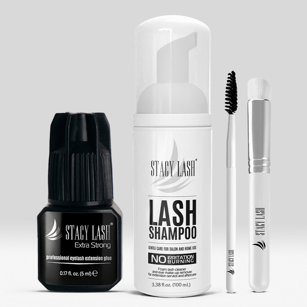 Stacy Lash Bundle: Extra Strong Eyelash Extension Glue 5ml & Lash Shampoo 100ml