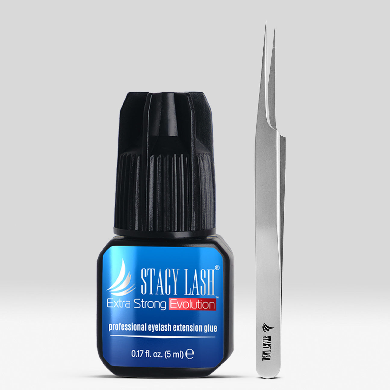 Stacy Lash Bundle: Evolution 5ml & STL-3 Eyelash Extension Tweezers