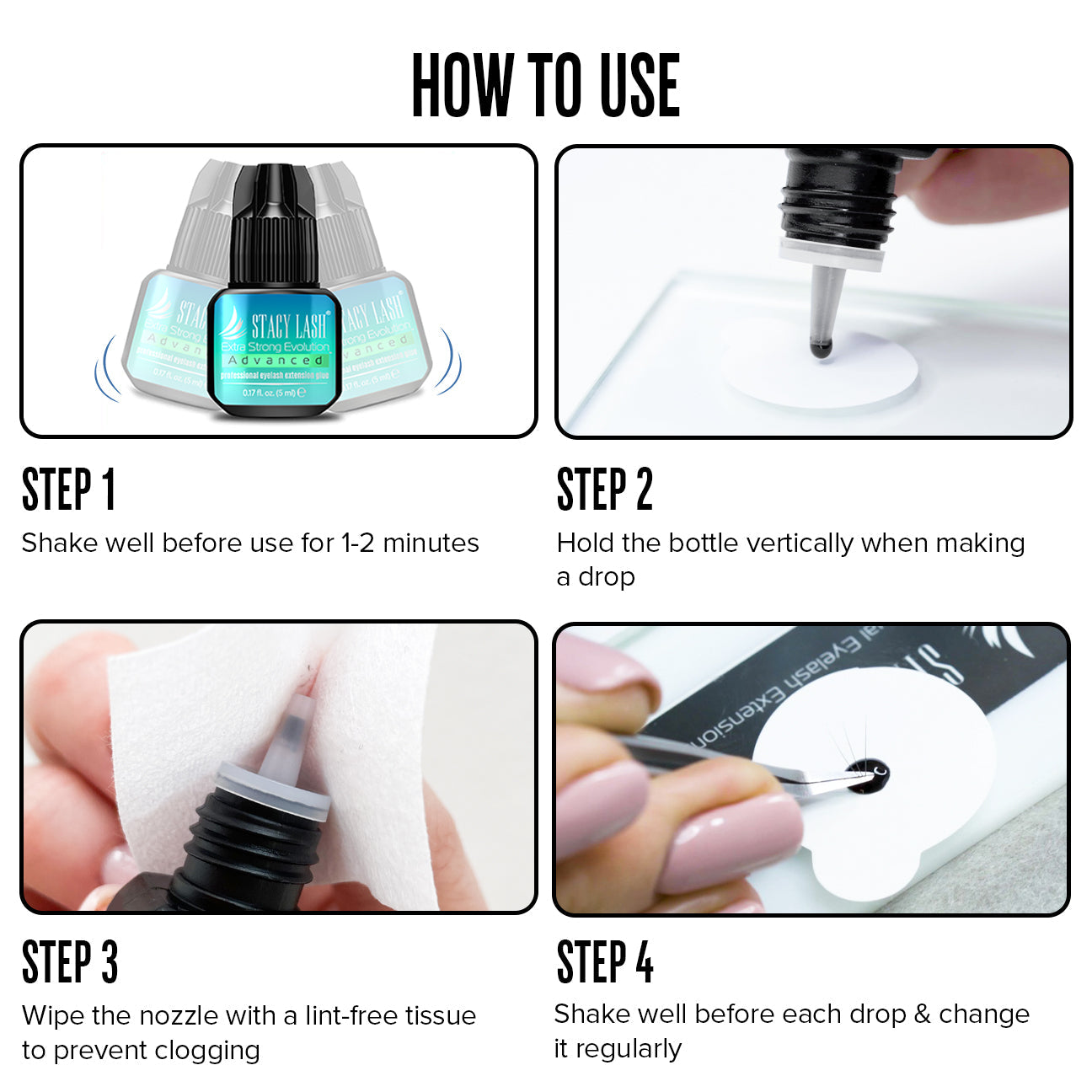 Stacy Lash Bundle: Advanced Eyelash Extension Glue 5ml & Lash Shampoo 100ml