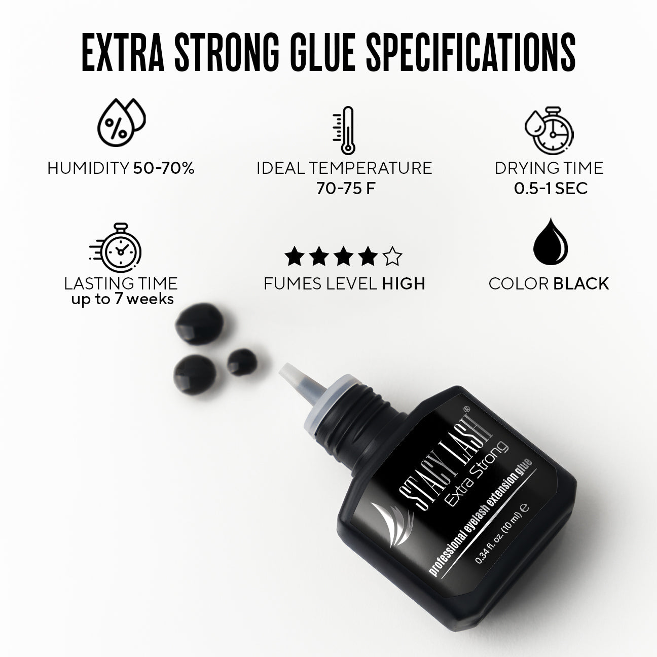 Stacy Lash Extra Strong Eyelash Extension Glue - 10ml