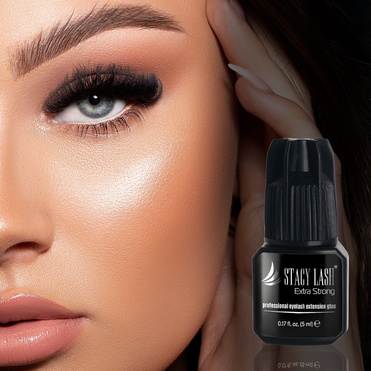Stacy Lash Bundle: Extra Strong 5ml & STL4 & STL5 Lash Extension Tweezers