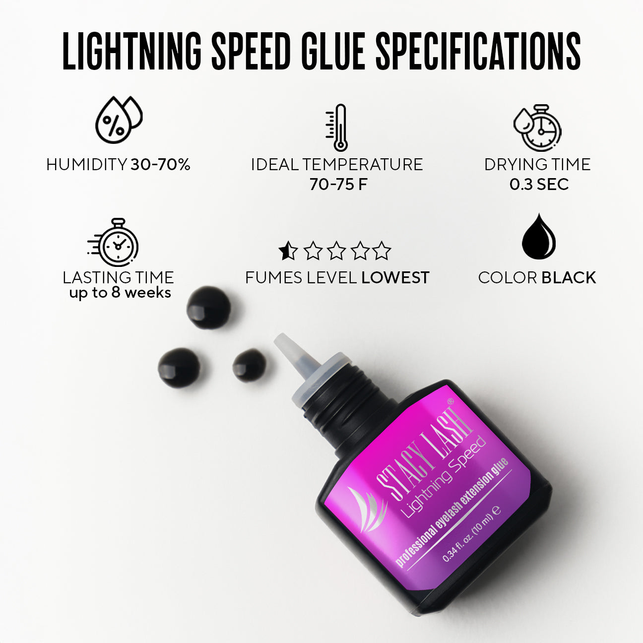 Stacy Lash Lightning Speed Eyelash Extensions Glue - 10ml