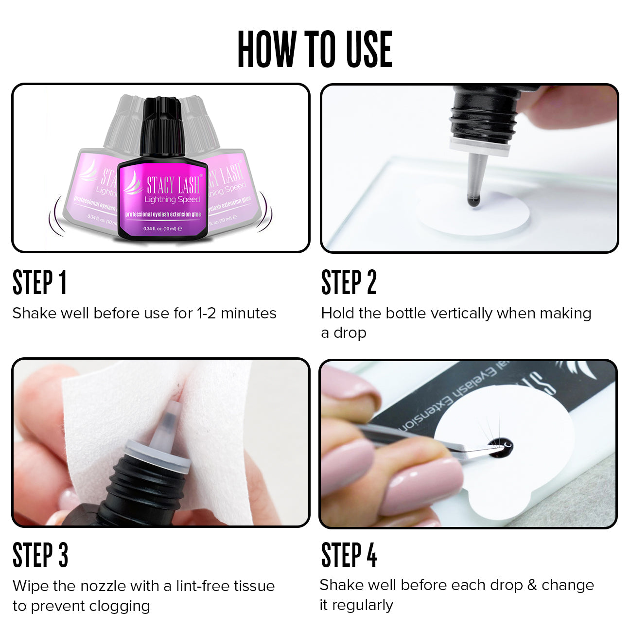 Stacy Lash Lightning Speed Eyelash Extensions Glue - 10ml