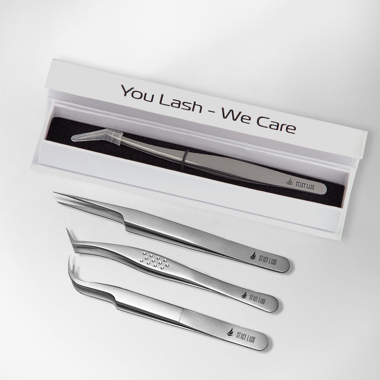 Stacy Lash STL-11 Curved L-Shaped Multifunctional Tweezers for Eyelash Extensions