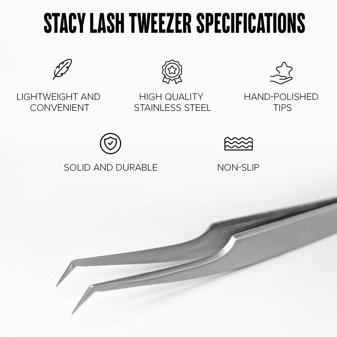 Stacy Lash STL-13 Curved L-Shaped Multifunctional Tweezers for Eyelash Extensions