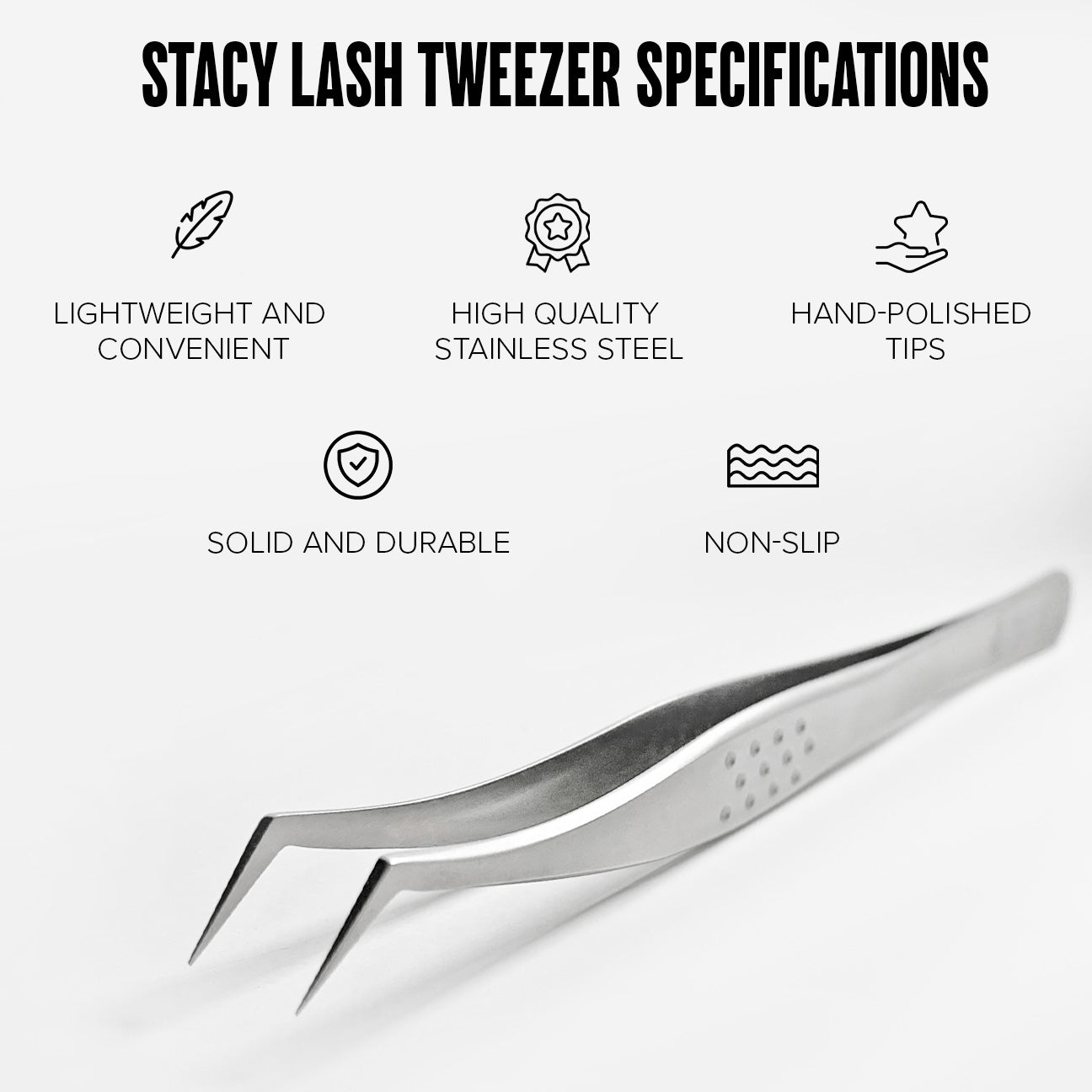 Stacy Lash STL-14 Curved L-Shaped Multifunctional Tweezers for Eyelash Extensions