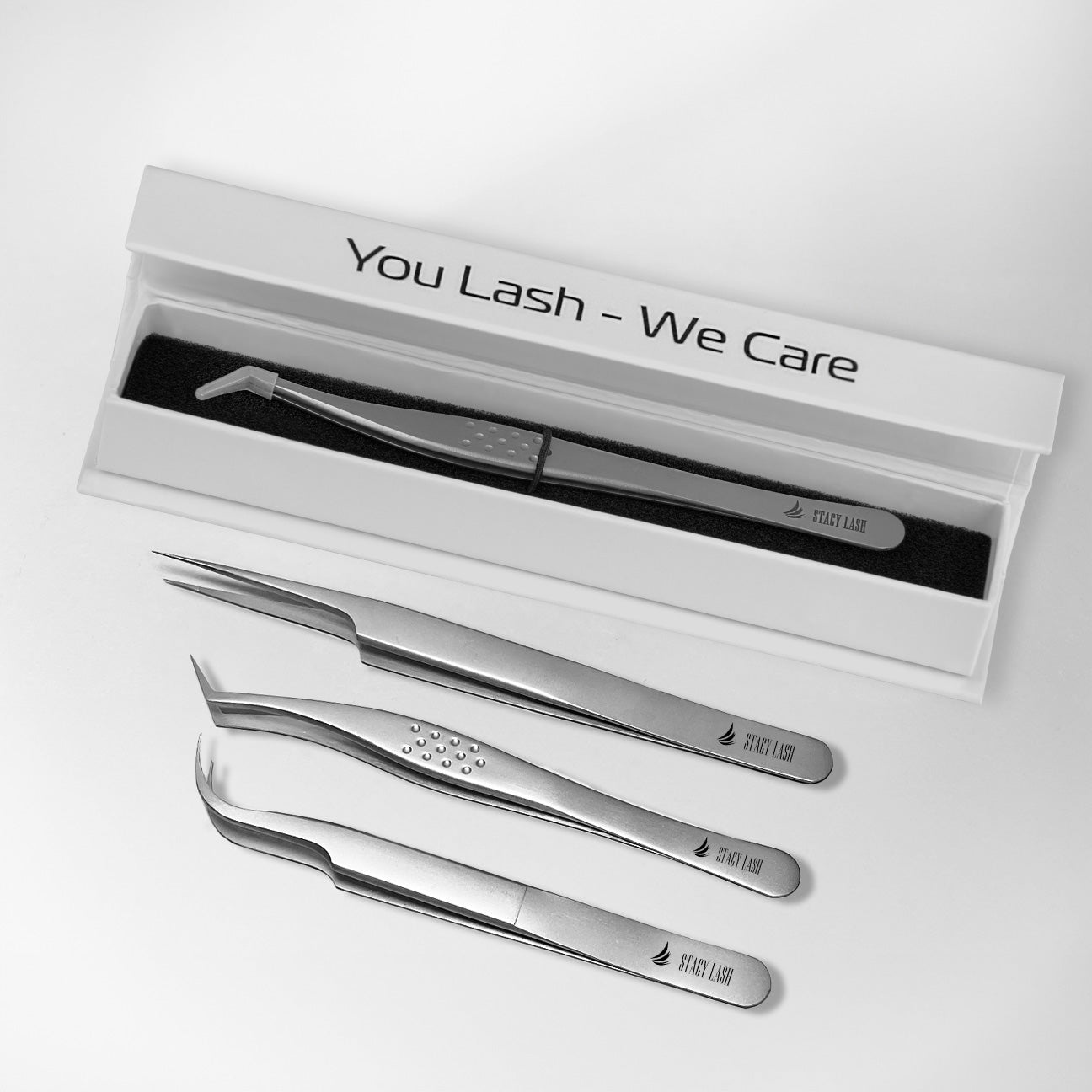 Stacy Lash STL-14 Curved L-Shaped Multifunctional Tweezers for Eyelash Extensions