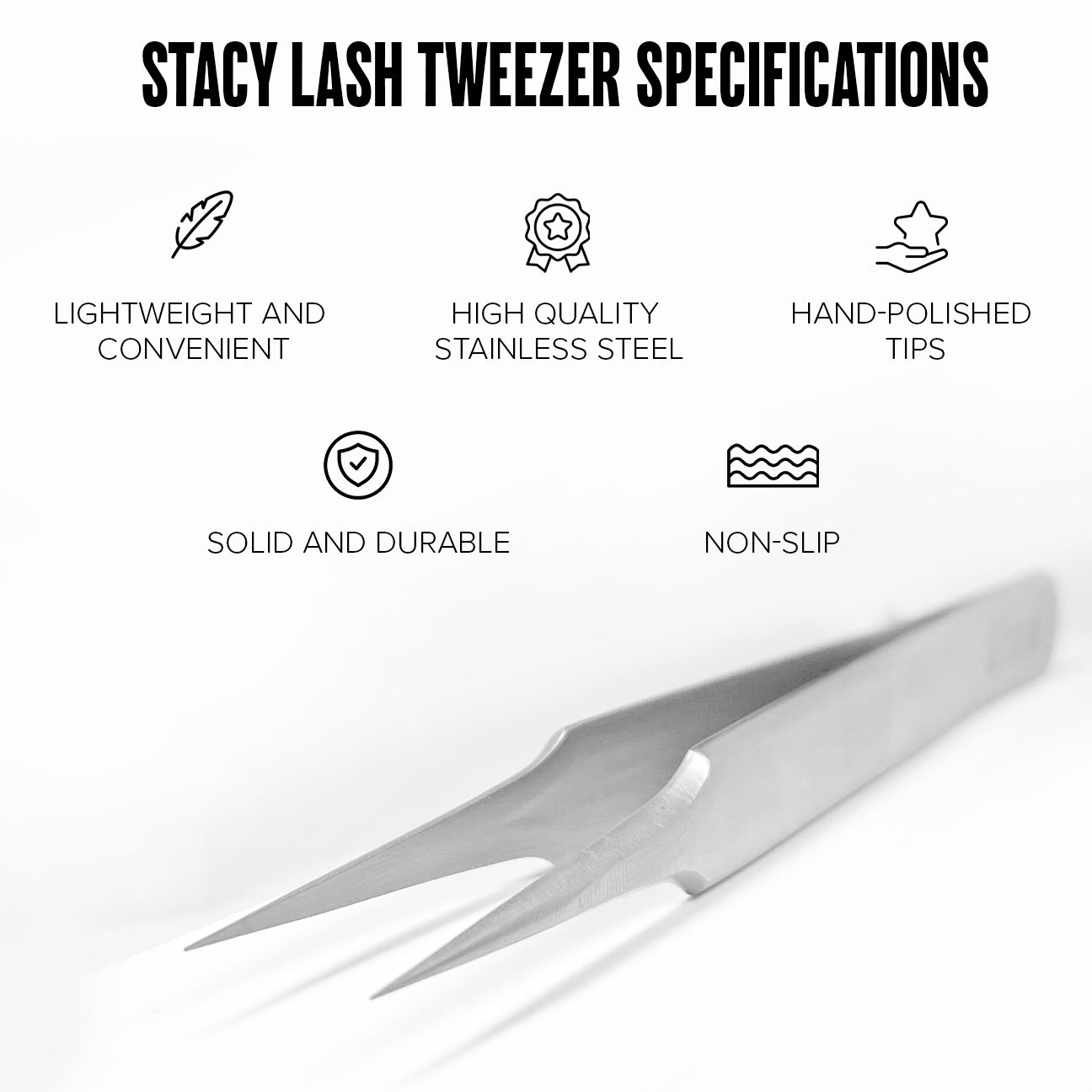 Stacy Lash Bundle: Evolution 5ml & STL-4 Eyelash Extension Tweezers