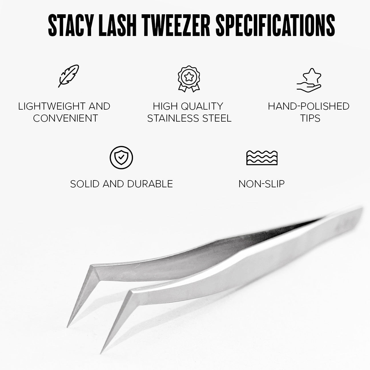 Stacy Lash Bundle: Extra Strong 5ml & STL1 & STL5 Lash Extension Tweezers