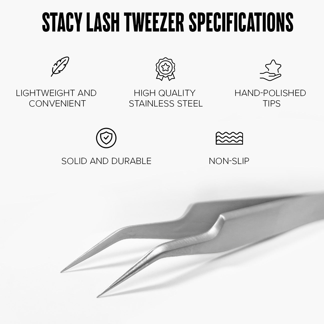 Stacy Lash STL-7 S-Shaped Eyelash Extension Tweezers for Isolation & Placing