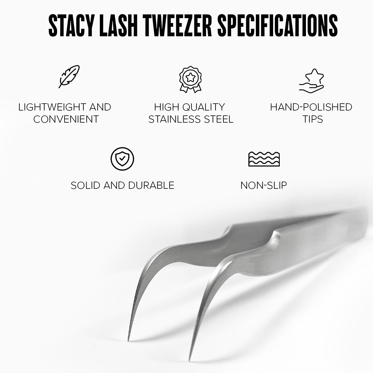 Stacy Lash Bundle: Evolution 5ml & STL-8 Eyelash Extension Tweezers