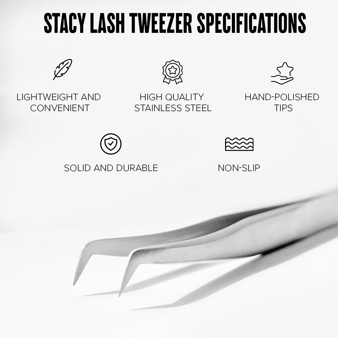 Stacy Lash STL-9 L-Shaped Volume Tweezers for Eyelash Extensions