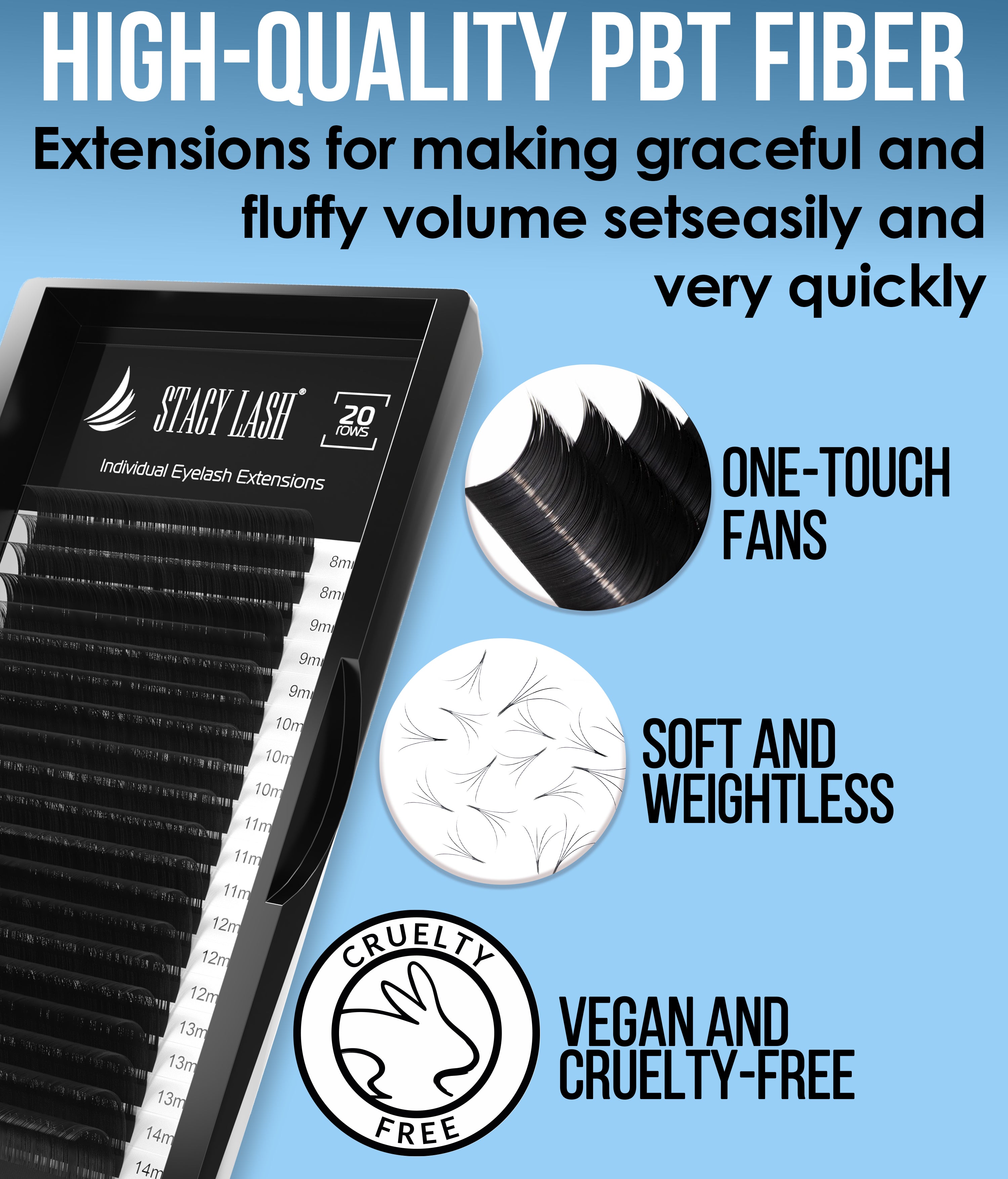Sale❗️ 20 Rows - Easy Fan Mink Eyelash Extensions J Curl